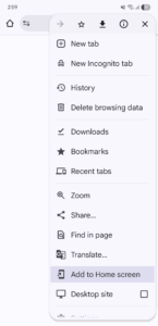 Add to Home screen
